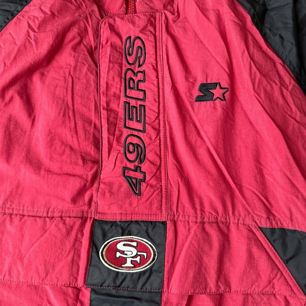 Vintage 90s San Francisco 49ers Jacket Men's Large Red Starter Embroidered 5488 - Picture 6 of 14